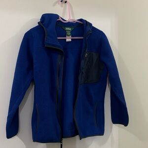 L.L. Bean Kids Blue Fleece Jacket with Black Accents
